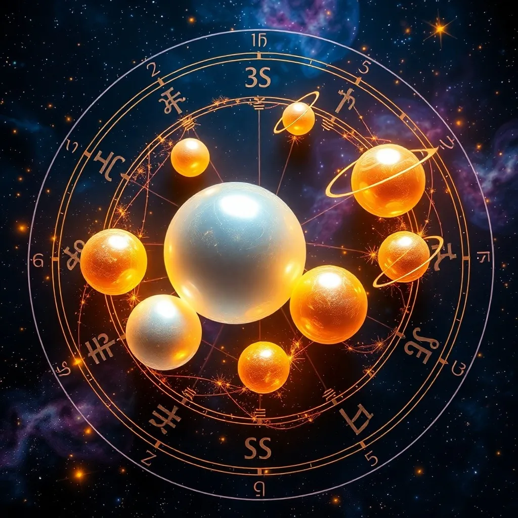 Astrolabio antiguo de latón sobre terciopelo oscuro, iluminado por un haz de luz, con pergaminos con símbolos astrológicos alrededor.