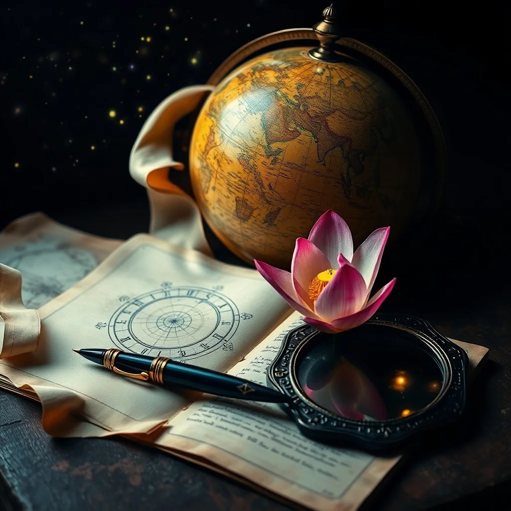Pintura acuarela de un camino sinuoso e iluminado que emerge de un denso bosque introspectivo hacia un cielo estrellado claro, simbolizando claridad y crecimiento.