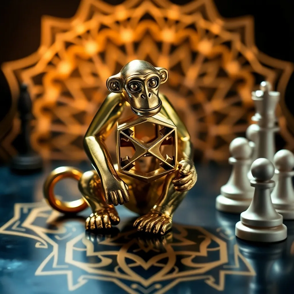 Holographic chessboard with shifting pieces, representing dynamic adaptability and strategic foresight in business.