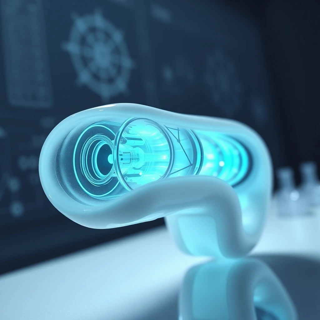 Detalle de un actuador neumático flexible con canales internos