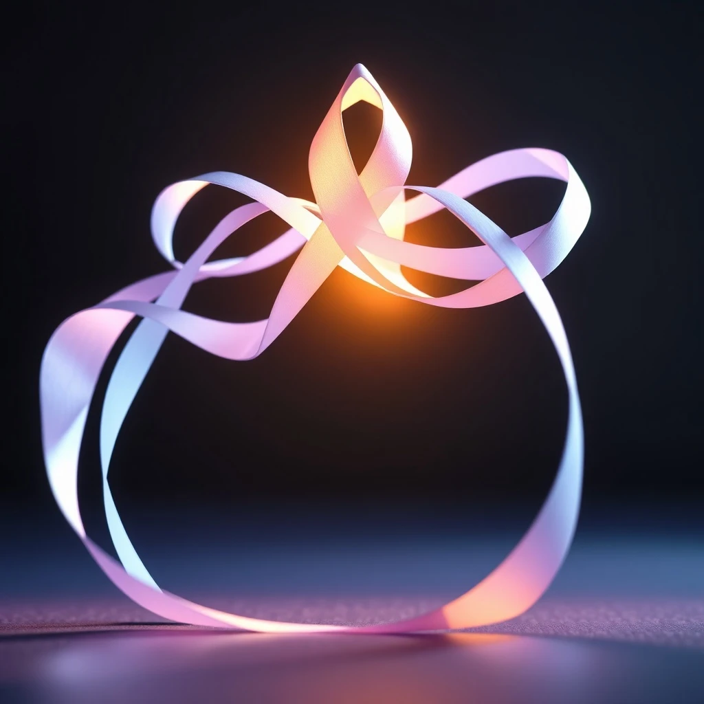 Arte conceptual de cintas de luz entrelazadas que representan apoyo y crecimiento