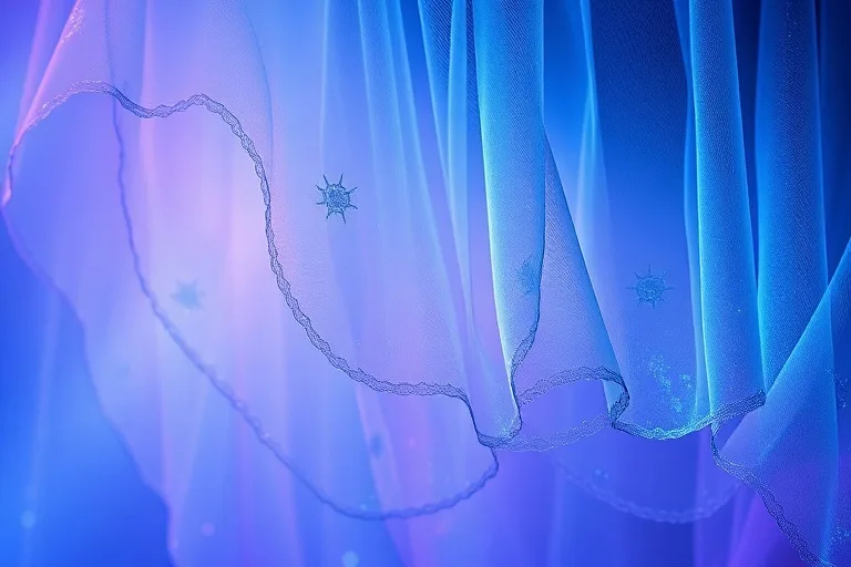 Arte conceptual: una serie de velos translúcidos y superpuestos en colores celestiales, cada velo sutilmente impreso con un símbolo planetario diferente, creando un efecto de capas que representa las diversas facetas de la personalidad y cómo se revelan.