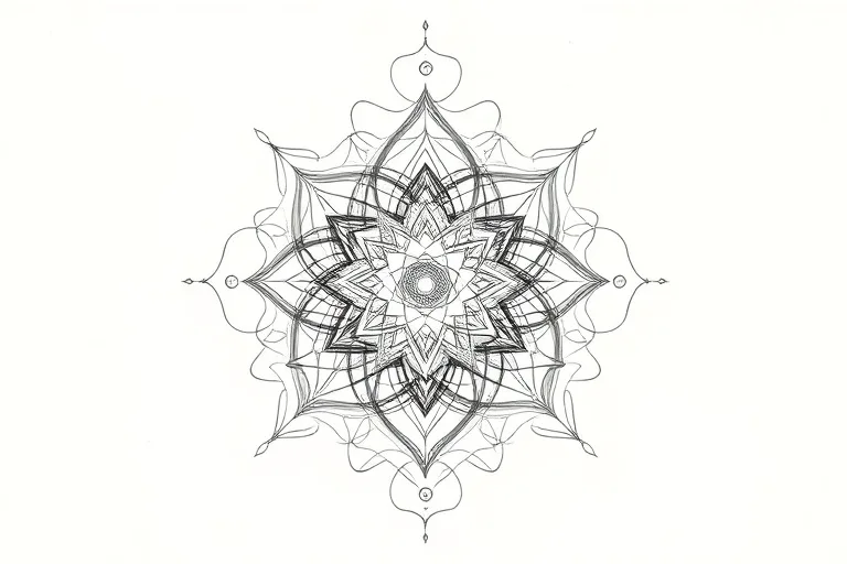 Arte conceptual de una delicada red de energía luminosa que emana de una forma cristalina abstracta, conectando con chakras y un aura.