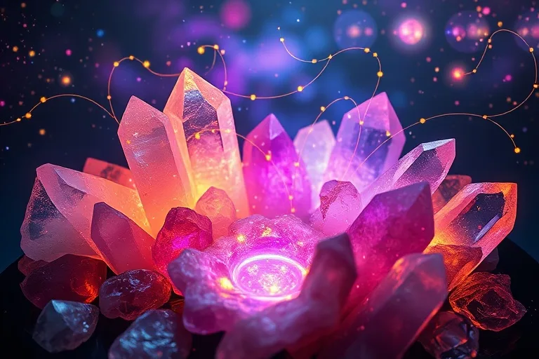 Arte conceptual de flujo energético cristalino