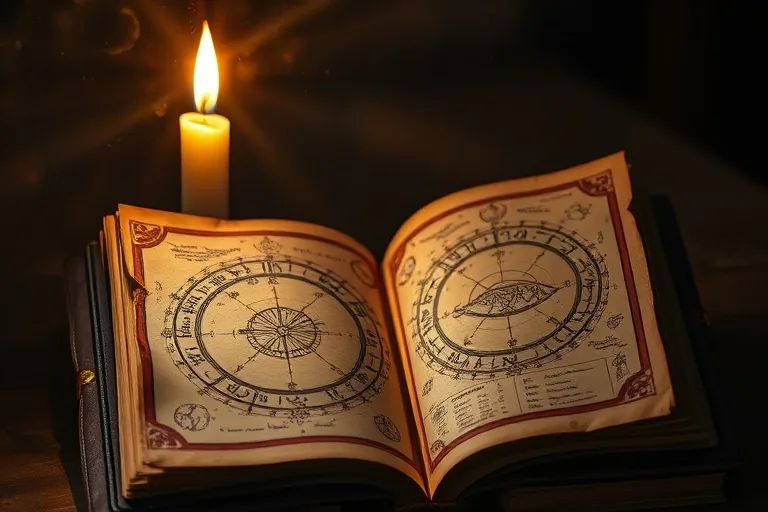 Libro antiguo y vela, símbolos de la Era de Piscis