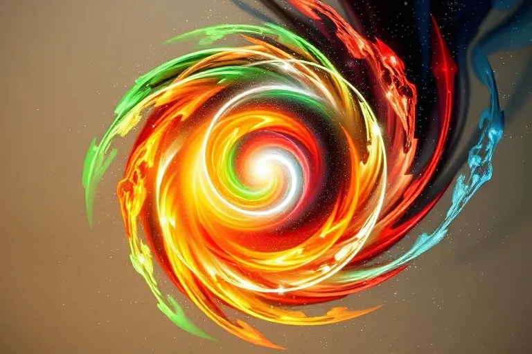 Vortex de colores de los cinco elementos