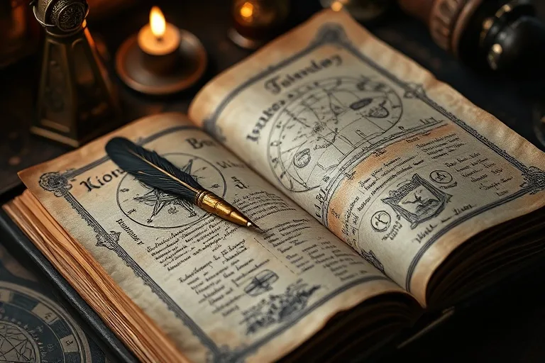 Manuscritos astrológicos renacentistas y herramientas de escritura