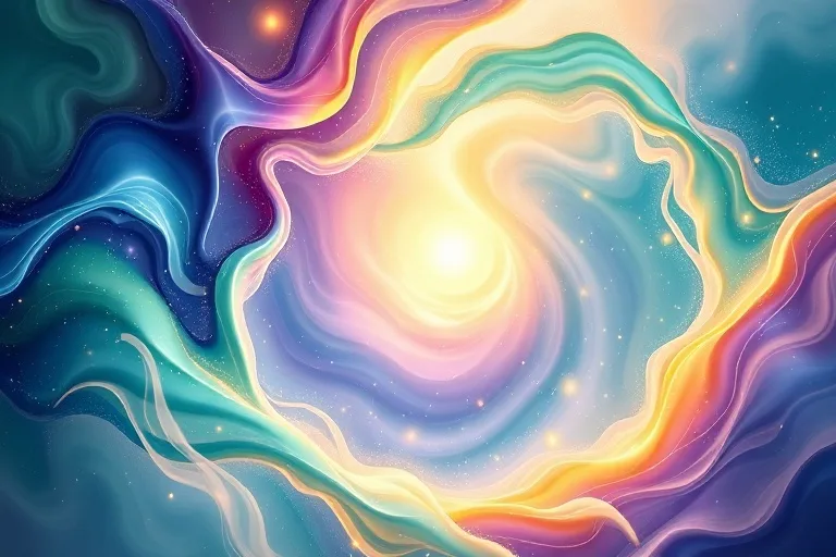 Pintura abstracta de flujo de energía en el hogar
