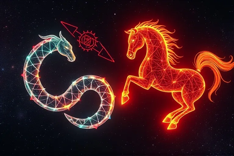 Ilustración 3D de barreras de cristal entre formas de energía