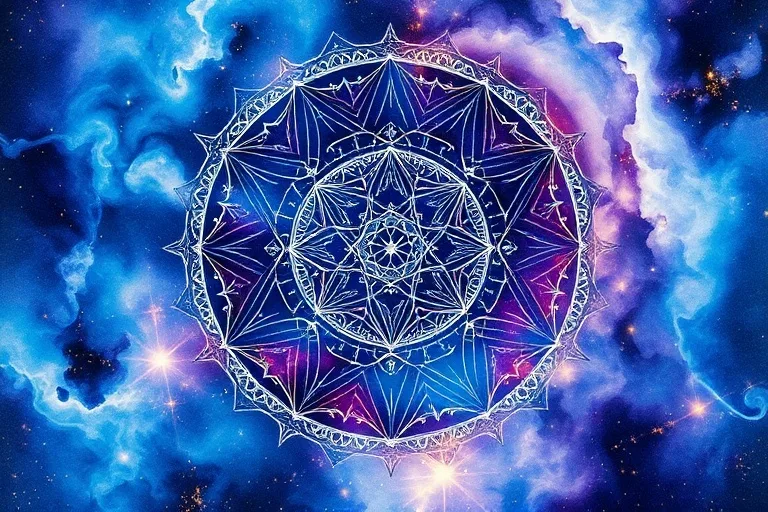 Pintura abstracta de acuarela con patrones de luz y energía