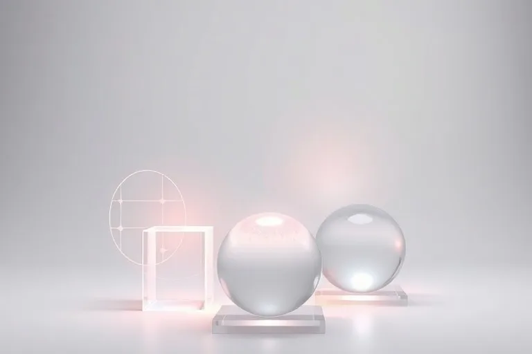 Minimalist composition with flowing light and geometric shapes, symbolizing mental clarity and structured routines. Abstract Conceptual Art.