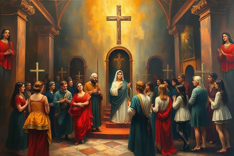 Pintura acuarela de un pesebre humilde con estrella y símbolos cristianos