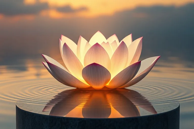 Lotus floreciendo en agua, simbolizando renovación espiritual y conexión profunda