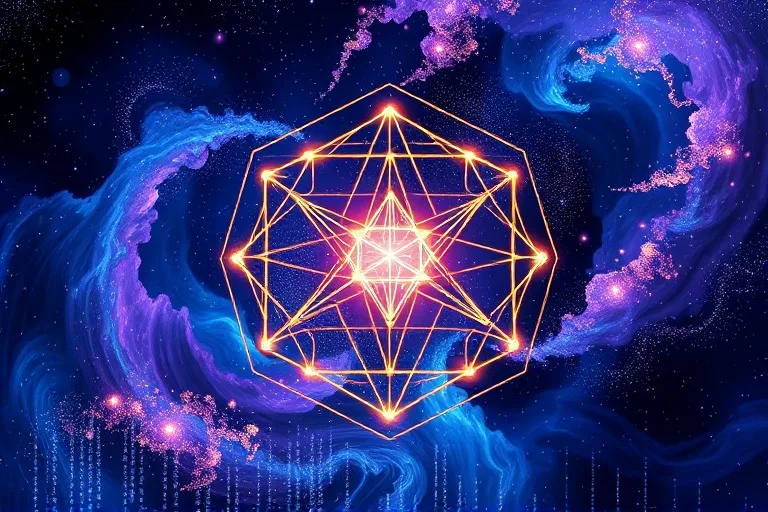Abstract cosmic energy with geometric patterns