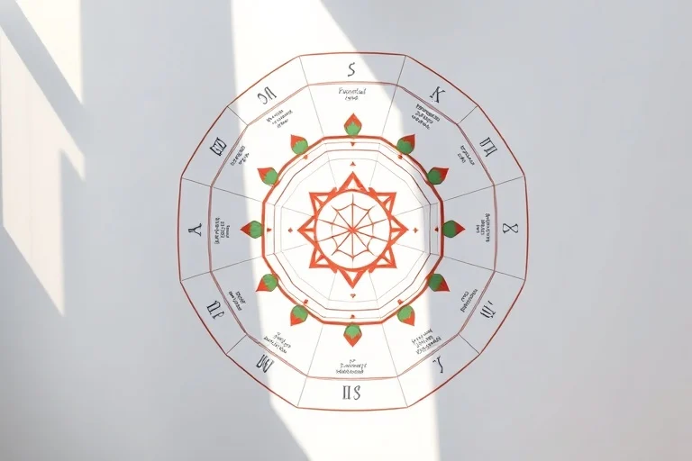 Bagua map showing energy zones on a floor plan