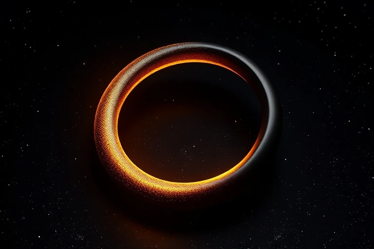 Intertwined Mobius strips, one glowing, one dark, symbolizing cyclical returns and spiritual progression.