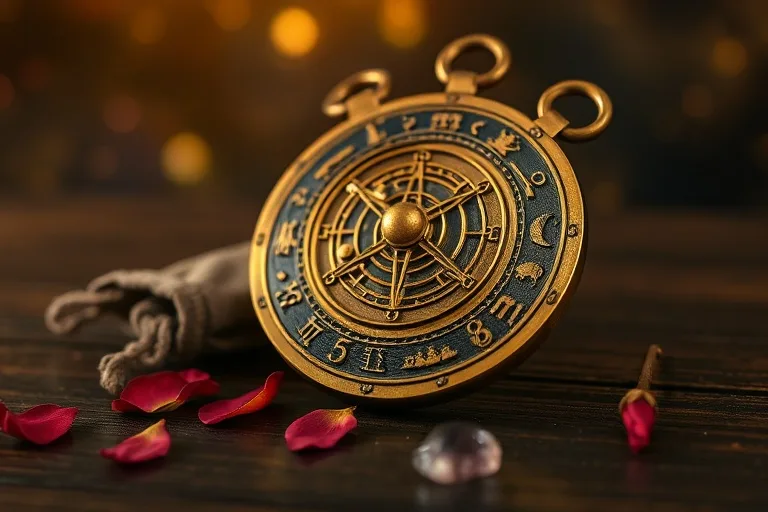 Antique Astrolabe with Zodiac Symbols