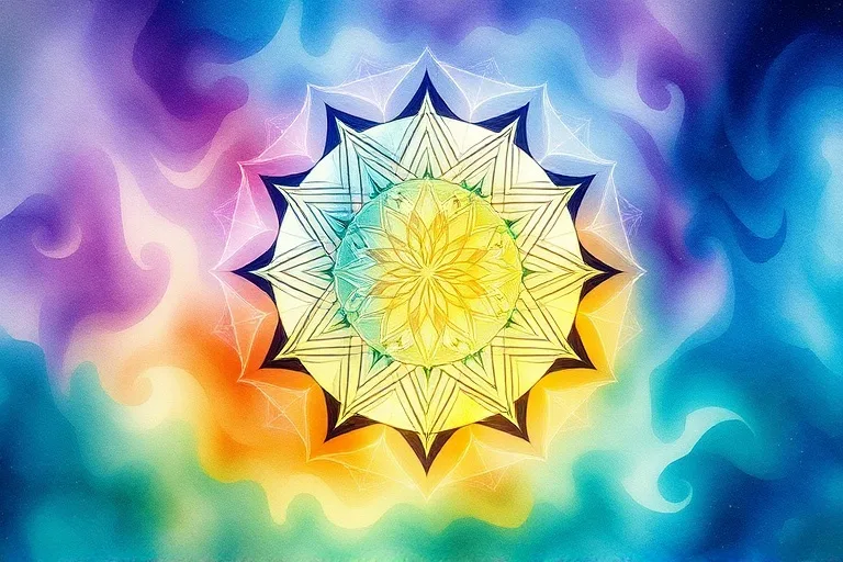Abstract watercolor of blending colors representing consciousness