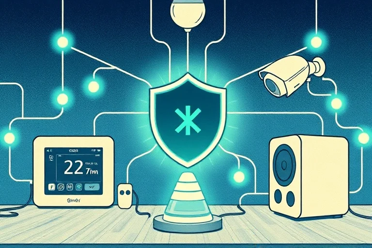 Red de dispositivos IoT con un escudo de protección