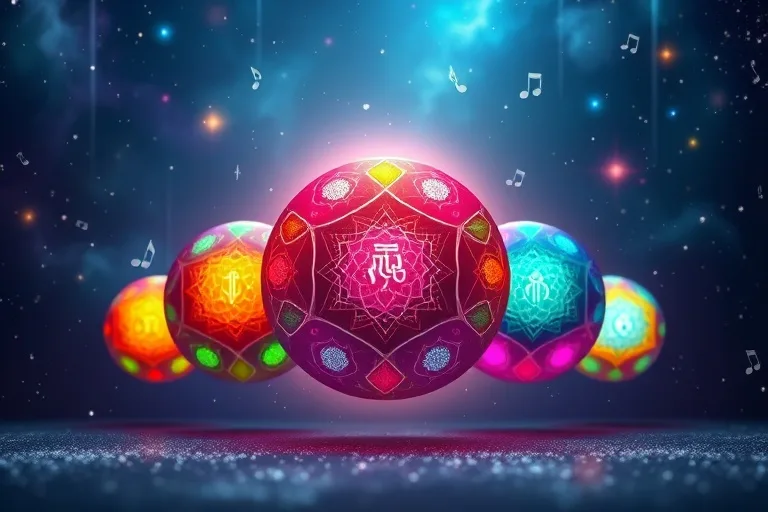 Esferas vibracionales abstractas que representan chakras