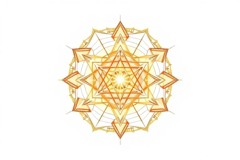 Composición de patrones de geometría sagrada interconectados en vector