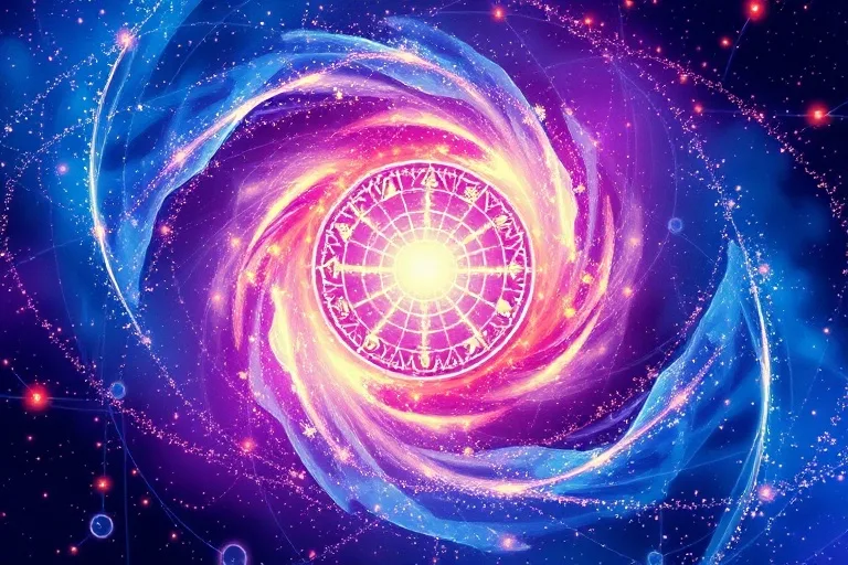 Abstract energy vortex with geometric patterns