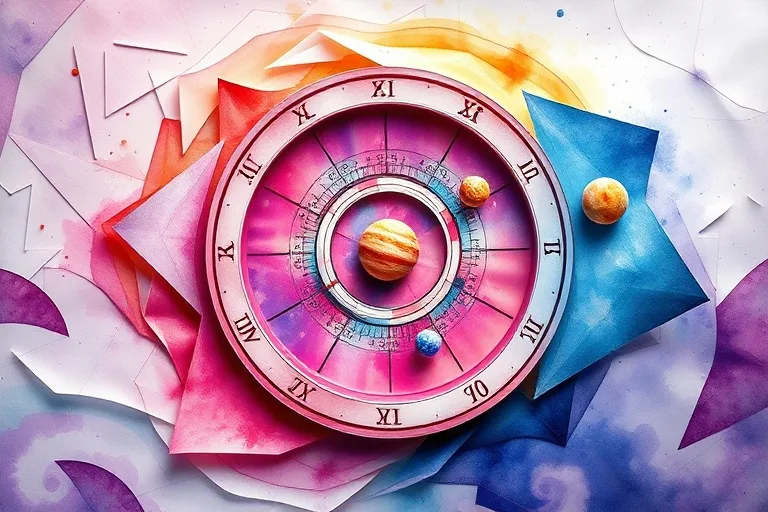 Watercolor painting of planetary transits