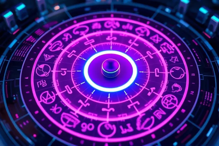 Futuristic astrological chart interface
