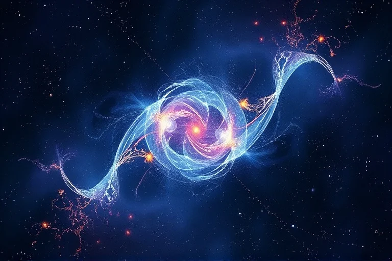 Karmic Pathways Revealed Cosmic depiction of North Node and South Node energies intertwined