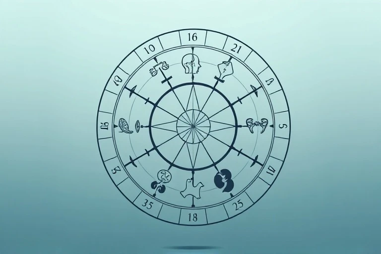 Vector art of astrological houses with health icons