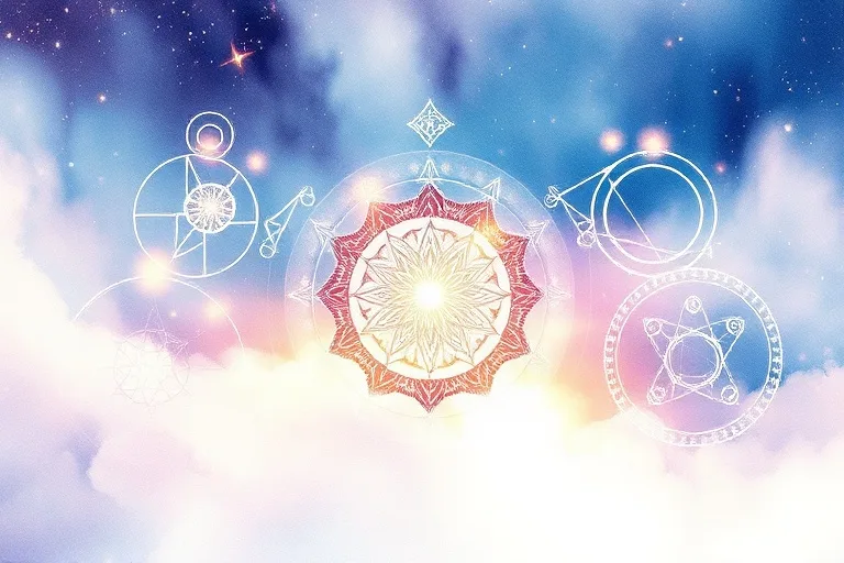 Unlocking Inner Wisdom with Dream Symbols Glowing geometric symbols emerging from light