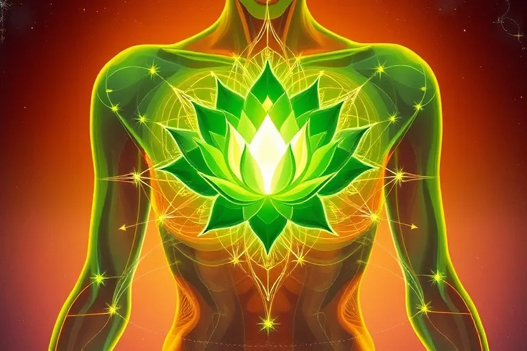 Green lotus symbol of the heart chakra
