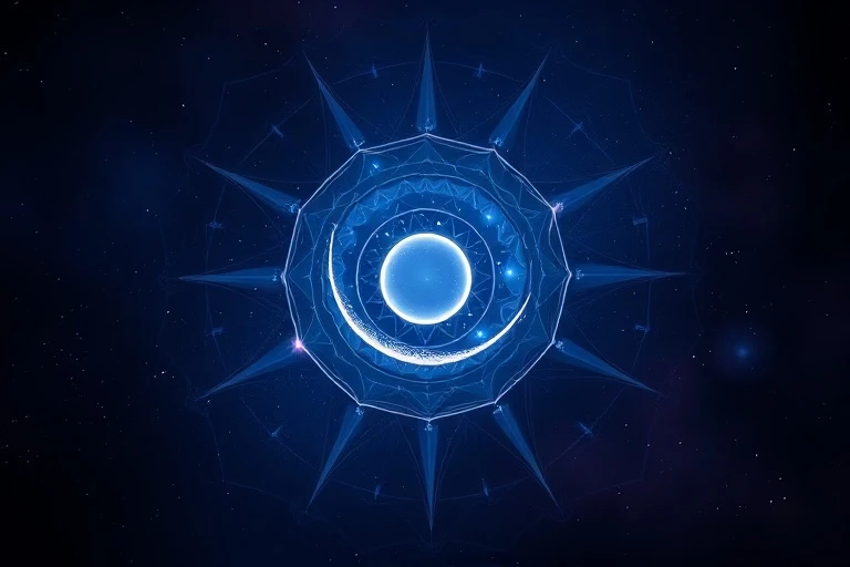 Abstract depiction of a planet in retrograde motion, symbolizing introspection