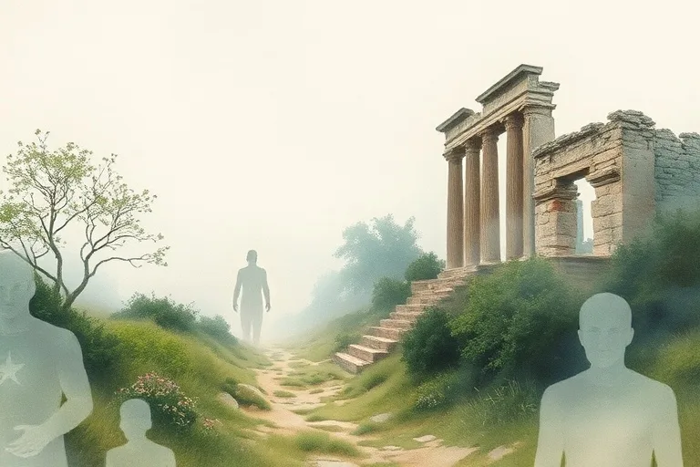 Ancient ruins symbolizing past societal karma