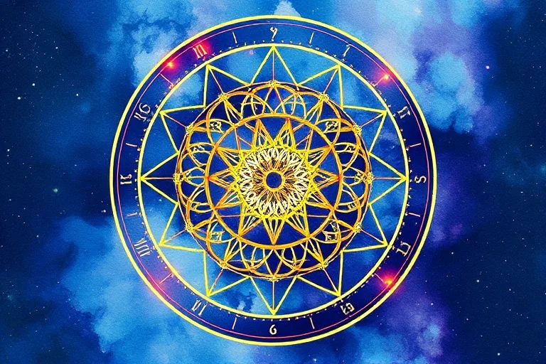 Flower of Life pattern with cosmic energy