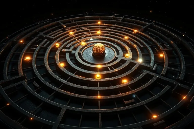 3D render of a labyrinth symbolizing challenges and opportunities