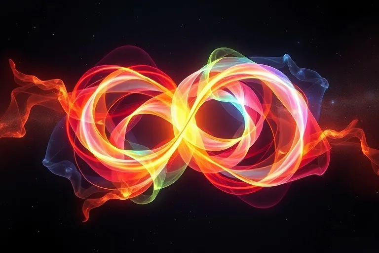 Intertwining energy fields symbolizing relational dynamics
