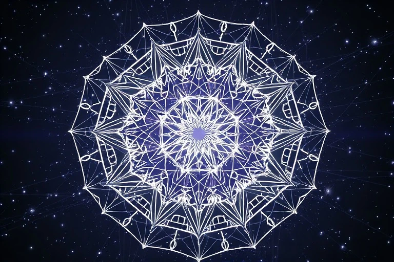 Intricate geometric structure, symbolizing order and foundational strength