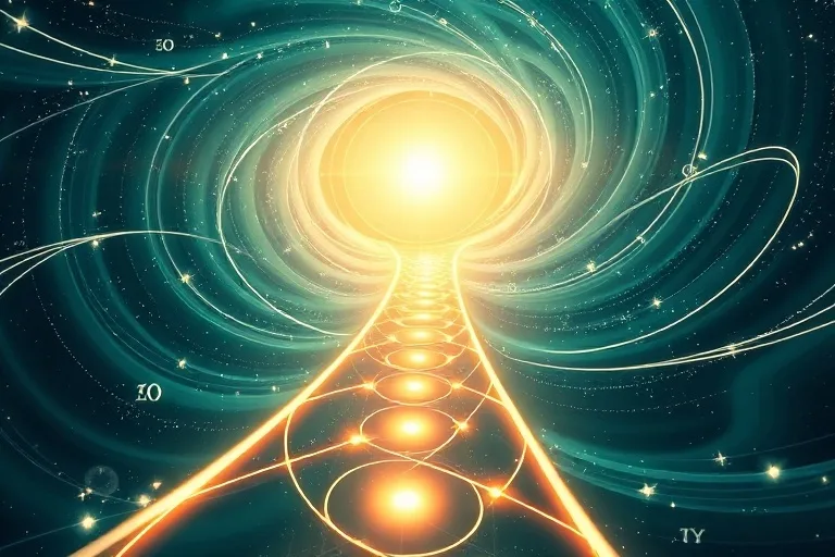Abstract path of I Ching lines and planetary orbits
