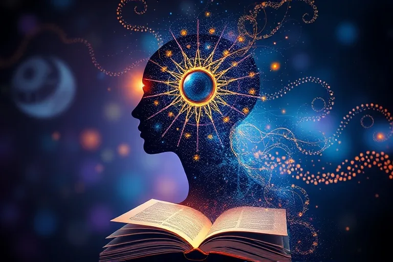 Stylized human silhouette with glowing third eye