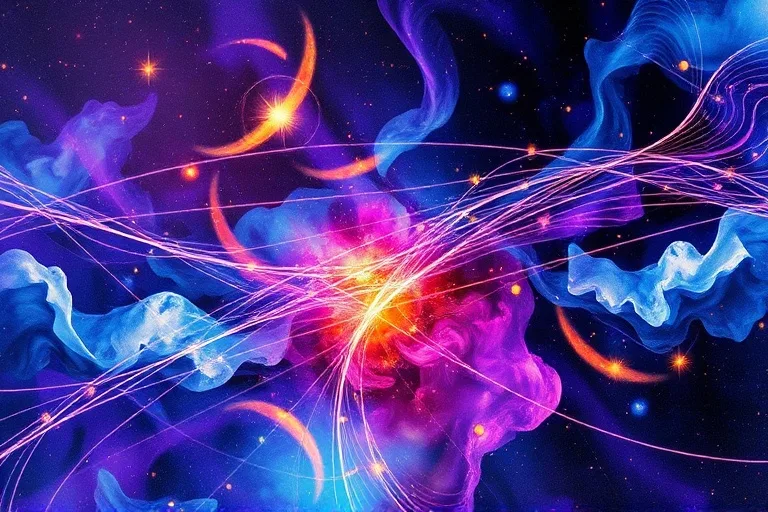 Abstract threads of fate and destiny