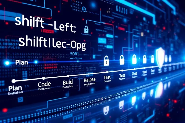 Infographic illustrating the 'shift left' principle in DevSecOps