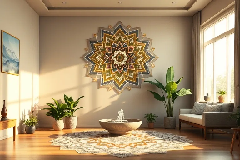 Elementos de Feng Shui en un ambiente armonioso