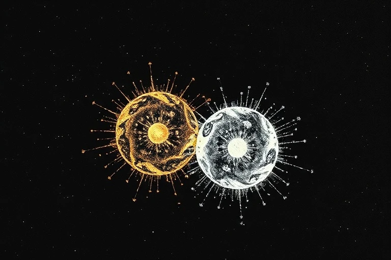 Quantum particles linked by shimmering energy