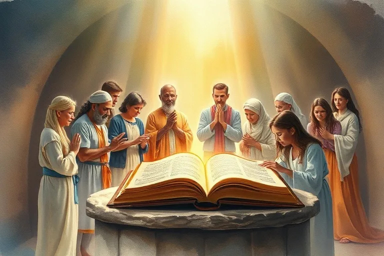Comunidad orando y preparándose espiritualmente