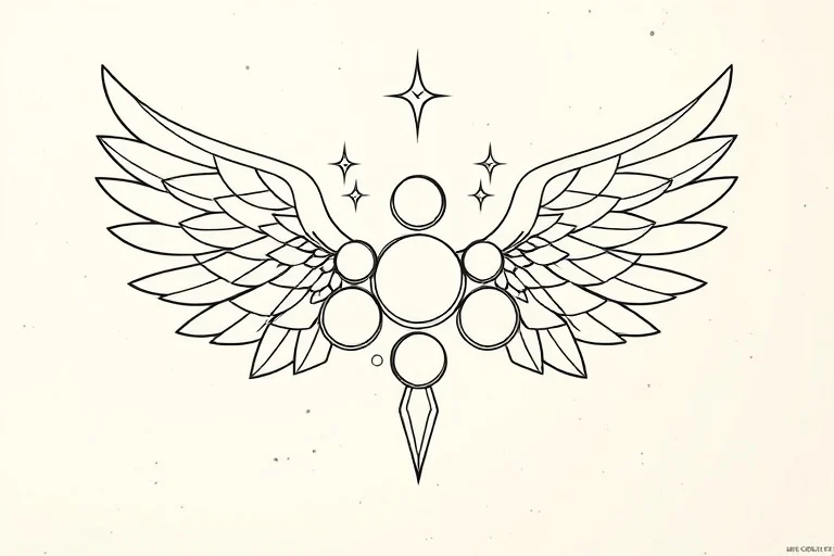 Representación abstracta de la simbología de un querubín.