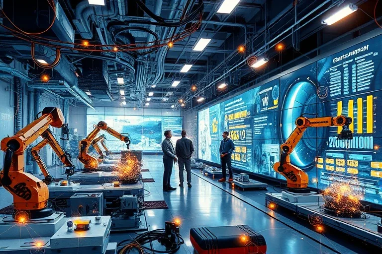 Digital twin of a smart factory showing real-time data
