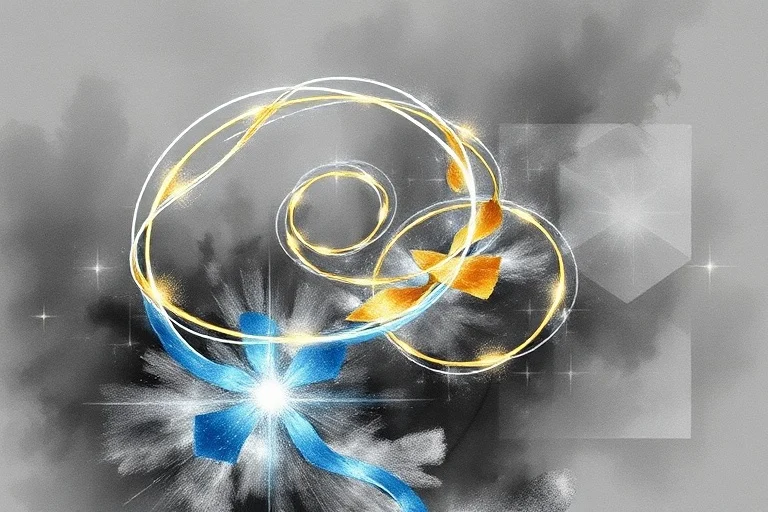 Arte digital abstracto con líneas luminosas y geométricas, representando la integración de la fe en un mundo tecnológico y dinámico.