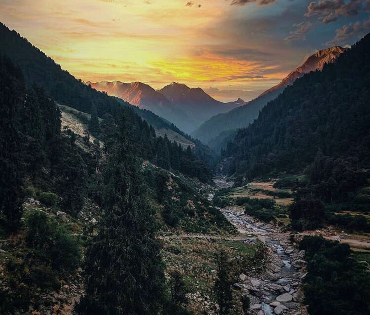 Golden hour over the valley