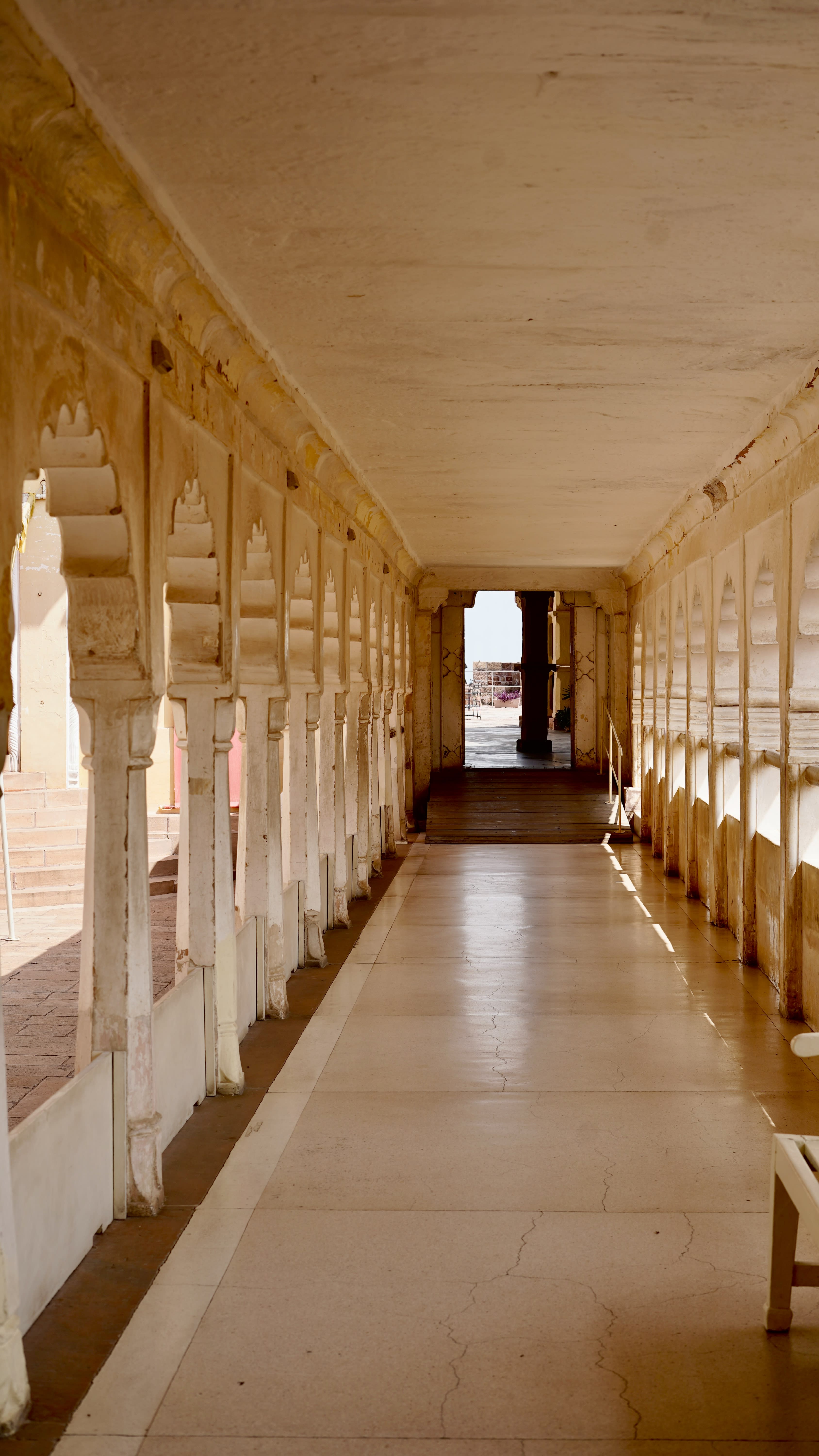 A long marble colonnade